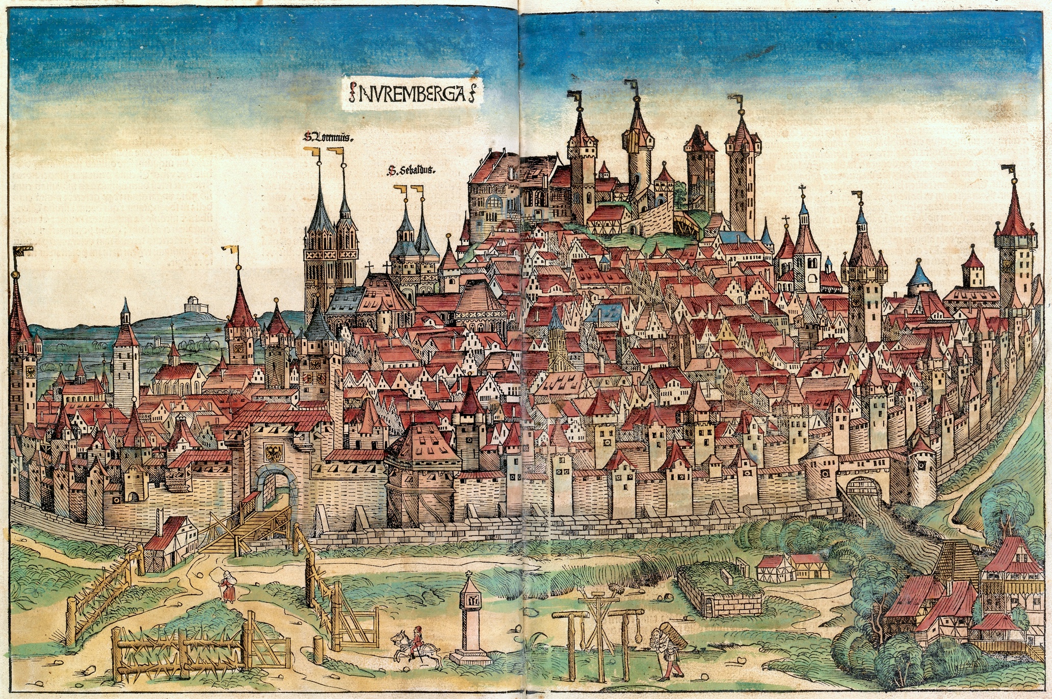 Vista de Núremberg publicada en la Crónica de Núremberg de 1493